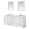 Custom image for White with Polished Chrome Trim / White Carrara Marble, Oval Sink / 24