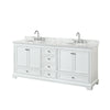 Custom image for White with Polished Chrome Trim / White Carrara Marble, Oval Sink / No Mirror
