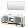 Custom image for White with Polished Chrome Trim / Giotto Quartz, Rectangular Sink / 70