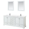 Custom image for White with Polished Chrome Trim / White Cultured Marble, Rectangular Sink / 24