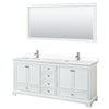 Custom image for White with Polished Chrome Trim / White Cultured Marble, Rectangular Sink / 70
