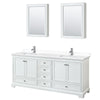 Custom image for White with Polished Chrome Trim / White Cultured Marble, Rectangular Sink / Medicine Cabinets