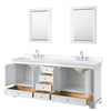 Custom image for White with Polished Chrome Trim / White Cultured Marble, Rectangular Sink / 24