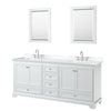 Custom image for White with Polished Chrome Trim / White Cultured Marble, Rectangular Sink / 24