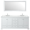 Custom image for White with Polished Chrome Trim / White Cultured Marble, Rectangular Sink / 70