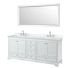 Custom image for White with Polished Chrome Trim / White Cultured Marble, Rectangular Sink / 70
