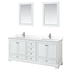 Custom image for White with Polished Chrome Trim / White Quartz, Rectangular Sink / 24