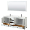 Custom image for White with Polished Chrome Trim / White Quartz, Rectangular Sink / 70