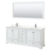 Custom image for White with Polished Chrome Trim / White Quartz, Rectangular Sink / 70