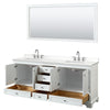 Custom image for White with Polished Chrome Trim / White Quartz, Rectangular Sink / 70