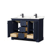 Custom image for Dark Blue with Matte Black Trim / Carrara Cultured Marble / No Mirror