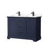 Custom image for Dark Blue with Matte Black Trim / Carrara Cultured Marble / No Mirror