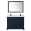 Custom image for Dark Blue with Matte Black Trim / White Carrara Marble / 46