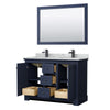 Custom image for Dark Blue with Matte Black Trim / White Carrara Marble / 46