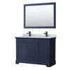Custom image for Dark Blue with Matte Black Trim / White Carrara Marble / 46