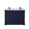 Custom image for Dark Blue with Matte Black Trim / White Carrara Marble / No Mirror