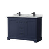 Custom image for Dark Blue with Matte Black Trim / White Carrara Marble / No Mirror