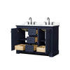 Custom image for Dark Blue with Matte Black Trim / White Cultured Marble / No Mirror