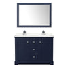 Custom image for Dark Blue with Polished Chrome Trim / Carrara Cultured Marble / 46