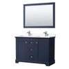 Custom image for Dark Blue with Polished Chrome Trim / Carrara Cultured Marble / 46