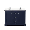 Custom image for Dark Blue with Polished Chrome Trim / Carrara Cultured Marble / No Mirror