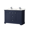 Custom image for Dark Blue with Polished Chrome Trim / Carrara Cultured Marble / No Mirror