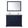 Custom image for Dark Blue with Polished Chrome Trim / White Carrara Marble / 46