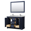 Custom image for Dark Blue with Polished Chrome Trim / White Carrara Marble / 46
