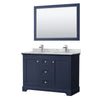 Custom image for Dark Blue with Polished Chrome Trim / White Carrara Marble / 46