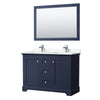 Custom image for Dark Blue with Polished Chrome Trim / White Cultured Marble / 46