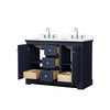 Custom image for Dark Blue with Polished Chrome Trim / White Cultured Marble / No Mirror