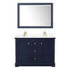 Custom image for Dark Blue with Brushed Gold Trim / Carrara Cultured Marble / 46
