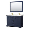 Custom image for Dark Blue with Brushed Gold Trim / Carrara Cultured Marble / 46