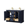 Custom image for Dark Blue with Brushed Gold Trim / Carrara Cultured Marble / No Mirror