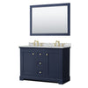 Custom image for Dark Blue with Brushed Gold Trim / White Carrara Marble / 46