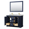 Custom image for Dark Blue with Brushed Gold Trim / White Carrara Marble / 46