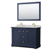 Custom image for Dark Blue with Brushed Gold Trim / White Carrara Marble / 46