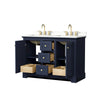 Custom image for Dark Blue with Brushed Gold Trim / Giotto Quartz / No Mirror