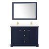 Custom image for Dark Blue with Brushed Gold Trim / White Cultured Marble / 46