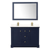 Custom image for Dark Blue with Brushed Gold Trim / White Quartz / 46