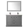 Custom image for Dark Gray with Matte Black Trim / Carrara Cultured Marble / 46