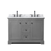 Custom image for Dark Gray with Matte Black Trim / White Carrara Marble / No Mirror