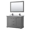 Custom image for Dark Gray with Matte Black Trim / White Carrara Marble / 46