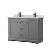 Custom image for Dark Gray with Matte Black Trim / White Carrara Marble / No Mirror