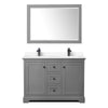 Custom image for Dark Gray with Matte Black Trim / White Cultured Marble / 46
