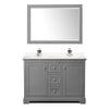 Custom image for Dark Gray with Polished Chrome Trim / Carrara Cultured Marble / 46