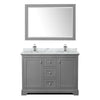 Custom image for Dark Gray with Polished Chrome Trim / White Carrara Marble / 46