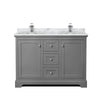 Custom image for Dark Gray with Polished Chrome Trim / White Carrara Marble / No Mirror