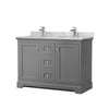 Custom image for Dark Gray with Polished Chrome Trim / White Carrara Marble / No Mirror