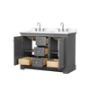 Custom image for Dark Gray with Polished Chrome Trim / White Cultured Marble / No Mirror